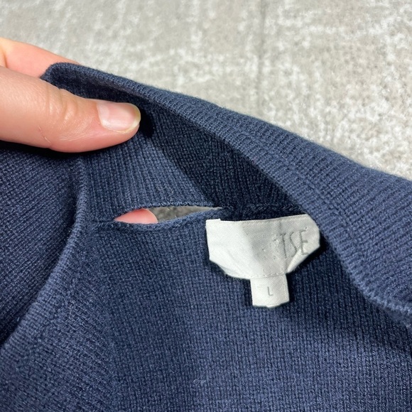 TSE Cashmere Blue open front Cardigan sweater Blue Womens Size L *Flawed - Picture 8 of 8